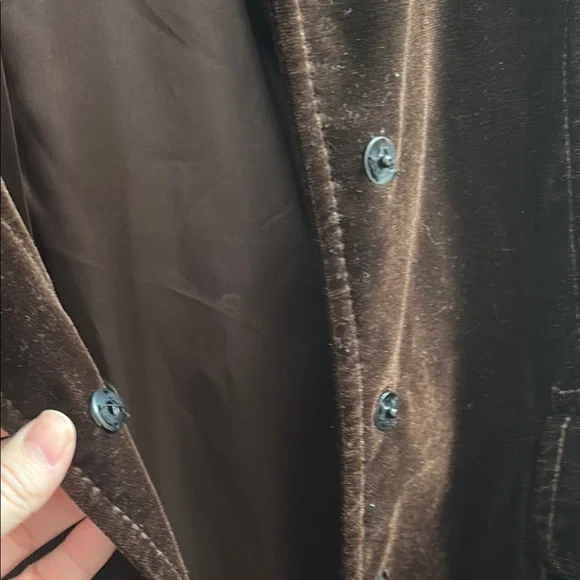 Brown Velvet Women's Coat - Picture 4 of 5